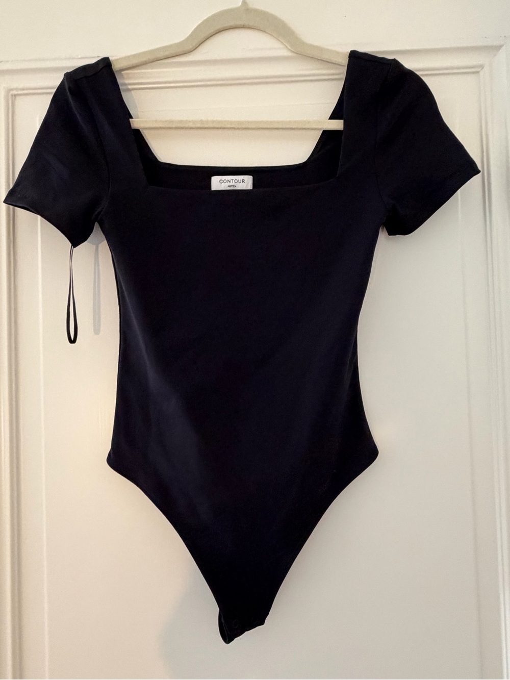 Aritzia Contour Black Square-Neck Bodysuit
